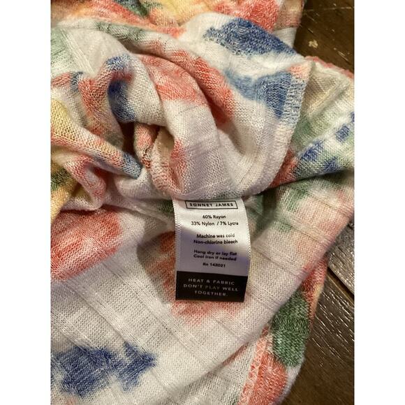 Sonnet James immy floral ribbed Long Sleeve sweater Dress Multicolor long midi S - Picture 11 of 14